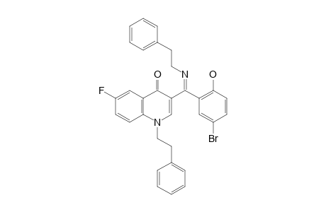 (Z)-3-((5-bromo-2-hydroxyphenyl)(phenethylimino)methyl)-6-fluoro-1-phenethylquinolin-4(1H)-one