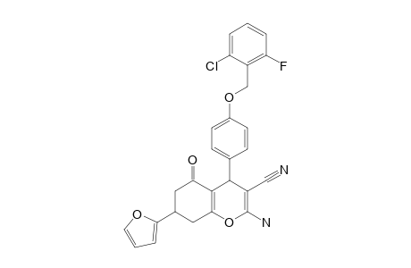 2-Amino-4-(4-[(2-chloro-6-fluorophenyl)methoxy]phenyl)-7-(furan-2-yl)-5-oxo-5,6,7,8-tetrahydro-4H-chromene-3-carbonitrile