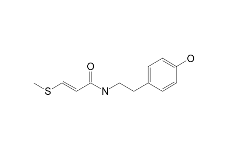 (E)-N-[2-(4-hydroxyphenyl)ethyl]-3-(methylthio)-2-propenamide