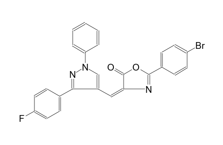 (4E)-2-(4-bromophenyl)-4-{[3-(4-fluorophenyl)-1-phenyl-1H-pyrazol-4-yl]methylene}-1,3-oxazol-5(4H)-one