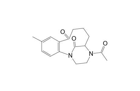 1,13-Diazatricyclo[10.3.1.0(2,7)]hexadeca-2(7),3,5-triene-8,16-dione, 13-acetyl-5-methyl-