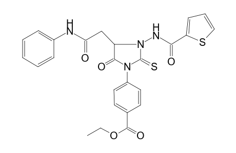 4-[4-(2-anilino-2-keto-ethyl)-5-keto-3-(2-thenoylamino)-2-thioxo-imidazolidin-1-yl]benzoic acid ethyl ester