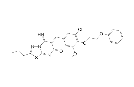(6Z)-6-[3-chloro-5-methoxy-4-(2-phenoxyethoxy)benzylidene]-5-imino-2-propyl-5,6-dihydro-7H-[1,3,4]thiadiazolo[3,2-a]pyrimidin-7-one