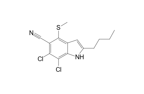 2-Butyl-6,7-dichloro-4-(methylthio)-1H-indole-5-carbonitrile