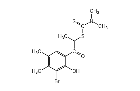 3'-bromo-4',5'-dimethyl-2'-hydroxy-2-mercaptoprophenone, 2-(dimethyldithiocarbamate)