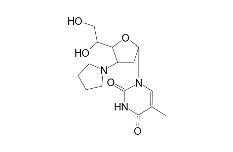 1-(2,3-Dideoxy-3-pyrrolidino-.beta.,D-ribo-hexofuranosyl)thymine