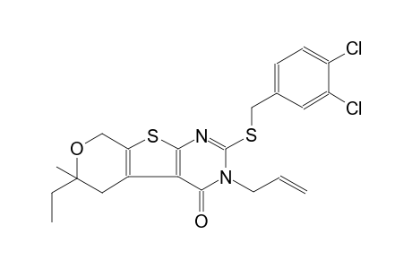 4H-pyrano[4',3':4,5]thieno[2,3-d]pyrimidin-4-one, 2-[[(3,4-dichlorophenyl)methyl]thio]-6-ethyl-3,5,6,8-tetrahydro-6-methyl-3-(2-propenyl)-