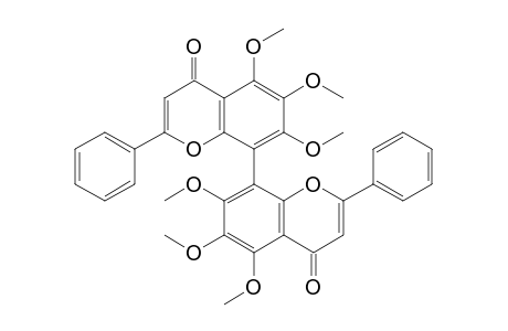 5,6,7-Trimethoxy-2-phenyl-8-(5,6,7-trimethoxy-4-oxidanylidene-2-phenyl-chromen-8-yl)chromen-4-one