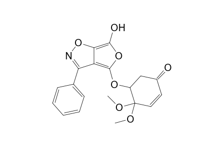 6-Hydroxy-4-[1',1'-dimethoxy-4'-oxocyclohex-5'-en-2-yloxy]-3-phenylfuro[3,4-d]isoxazole