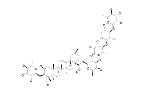 BELLIDIASTROSIDE-C1;3-O-ALPHA-L-RHAMNOPYRANOSYL-2-BETA,3-BETA,16-ALPHA,23-TETRAHYDROXYOLEAN-12-EN-28-OIC-ACID-28-O-ALPHA-L-RHAMNOPYRANOSYL-(