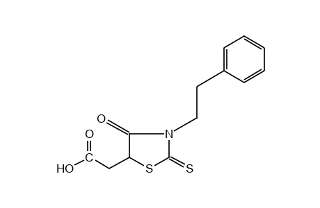 4-oxo-3-phenethyl-2-thioxo-5-thiazolidineacetic acid