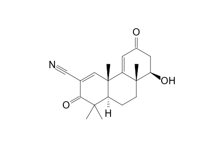 (+/-)-(4aS,8R,8aR,10aR)-8-Hydroxy-1,1,4a,8a-tetramethyl-2,6-dioxo-1,2,4a,6,7,8,8a,9,10,10a-decahydrophenanthrene-3-carbonitrile