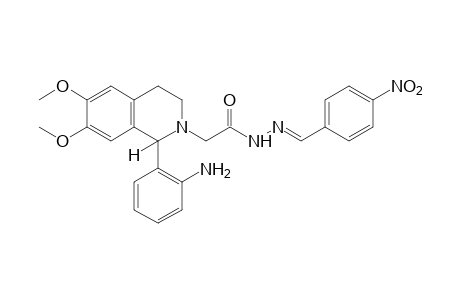 1-(o-aminophenyl)-3,4-dihydro-6,7-dimethoxy-2(1H)-isoquinolineacetic acid, (p-nitrobenzylidene)hydrazide