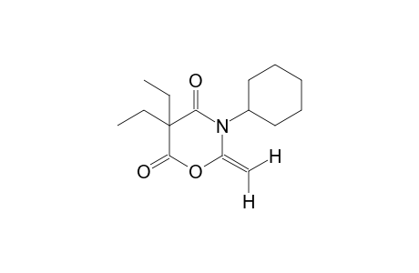 3-cyclohexyl-5,5-diethyldihydro-2-methylene-4H-1,3-oxazine-4,6(5H)-dione