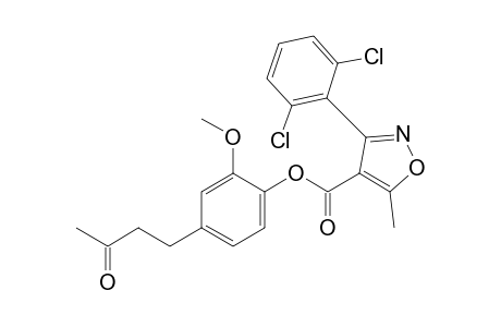 3-(2,6-dichlorophenyl)-5-methyl-4-isoxazolecarboxylic acid, 2-methoxy-4-(3-oxobutyl)phenyl ester