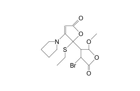 5-(3'-Bromo-5'-methoxy-2'-oxo-tetrahydro-furan-4'-yl)-5-ethylthio-4-(pyrrolidin-1-yl)-furan-2(5H)-one