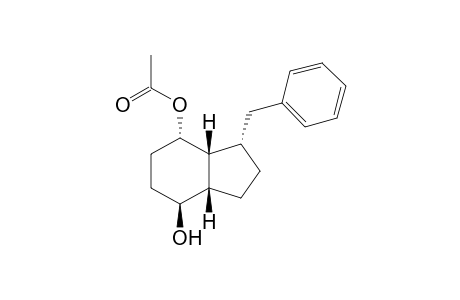 (3S*,3aR*,4S*,7S*,7aS*)-3-Benzyl-7-hydroxyoctahydro-1H-inden-4-yl acetate