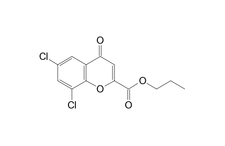 6,8-dichloro-4-oxo-4H-1-benzopyran-2-carboxylic acid, propyl ester