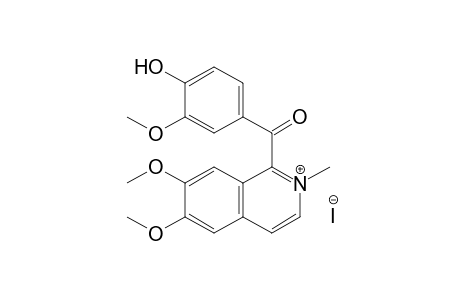 2-METHYL-6,7-DIMETHOXY-3'-METHOXY-4'-HYDROXY-OXOBENZYL-ISOQUINOLINE-IODIDE