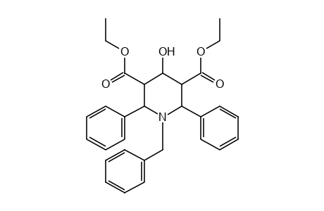 1-BENZYL-2,6-DIPHENYL-4^a-HYDROXY-3,5-PIPERIDINEDICARBOXYLIC ACID, DIETHYL ESTER