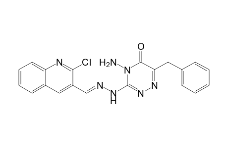 (E)-4-Amino-6-benzyl-3-(2-((2-chloroquinolin-3-yl)methylene)hydrazinyl)-1,2,4-triazin-5(4H)-one