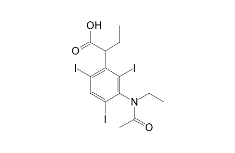 2-[3-(N-ethylacetamido)-2,4,6-triiodophenyl]butyric acid