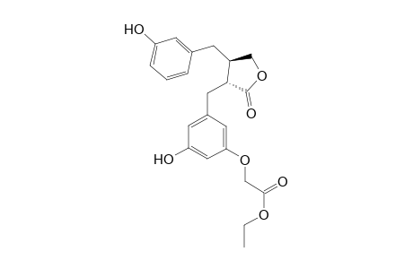 {3-Hydroxy-5-[(3R,4R)-4-(3-hydroxy-benzyl)-2-oxo-tetrahydro-furan-3-yl methyl]-phenoxy}-acetic acid ethyl ester