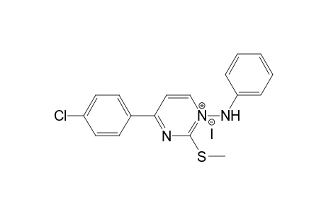 1-Phenylamino-4-(p-chlorophenyl)-2-methylthiopyrimidinium iodide