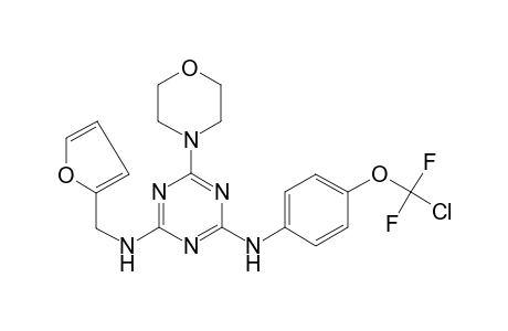 4-N-[4-[chloro(difluoro)methoxy]phenyl]-2-N-(furan-2-ylmethyl)-6-morpholin-4-yl-1,3,5-triazine-2,4-diamine