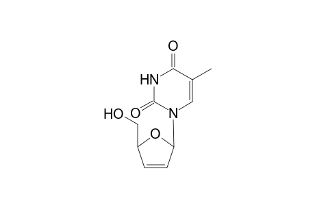 1-(2,3-Deoxy-.beta.,D-glycero-pent-2-enofuranosyl)thymine