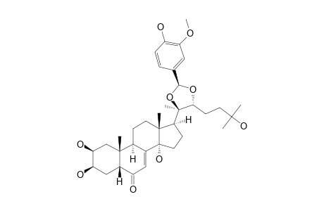 29-BETA-(3-METHOXY-4-HYDROXYPHENYL)-20,22-O-METHYLIDENE-20-HYDROXY-ECDYSONE