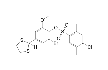 2-bromo-4-(1,3-dithiolan-2-yl)-6-methoxyphenol, 4-chloro-2,5-xylenesulfonate