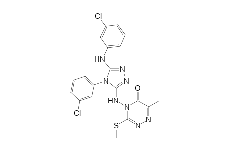 4-[[4-(3-chlorophenyl)-5-[(3-chlorophenyl)amino]-1,2,4-triazol-3-yl]amino]-6-methyl-3-methylsulfanyl-1,2,4-triazin-5-one