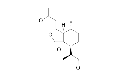 2-(3-Hydroxybutyl)-3-methyl-6-(1-methyl-2-hydroxyethyl)-1-(hydroxymethyl)cyclohexane-1-ol