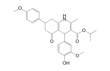 3-Quinolinecarboxylic acid, 1,4,5,6,7,8-hexahydro-4-(4-hydroxy-3-methoxyphenyl)-7-(4-methoxyphenyl)-2-methyl-5-oxo-, 1-methylethyl ester