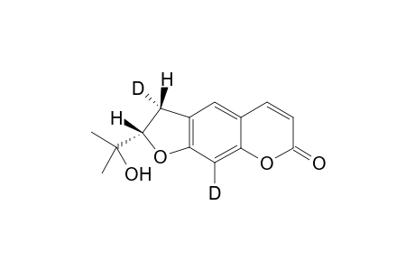 (+-)-cis-[8,3'-2H2]Marmesin ((+-)-cis-(2-(1-Hydroxy-1-methylethyl)-[3,9-2H2]-2,3-dihydro-7H-furo[3,2-g]chromen-7-one)