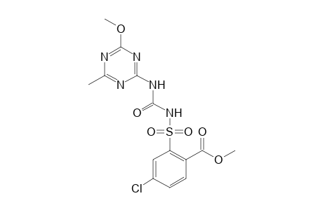 Benzoic acid, 4-chloro-2-[[[[(4-methoxy-6-methyl-1,3,5-triazin-2-yl)amino]carbonyl]amino]sulfonyl]-, methyl ester