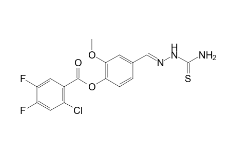 benzoic acid, 2-chloro-4,5-difluoro-, 4-[(E)-[2-(aminocarbonothioyl)hydrazono]methyl]-2-methoxyphenyl ester