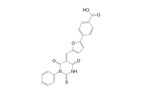 4-{5-[(E)-(4,6-dioxo-1-phenyl-2-thioxotetrahydro-5(2H)-pyrimidinylidene)methyl]-2-furyl}benzoic acid