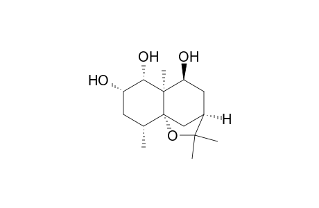 2H-3,9a-Methano-1-benzoxepin-5,6,7-triol, octahydro-2,2,5a,9-tetramethyl-, (3.alpha.,5.beta.,5a.alpha.,6.alpha.,7.alpha.,9.alpha.,9a.alpha.)-(.+-.)-