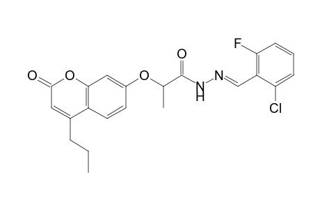 2-[(2-oxo-4-propyl-2H-1-benzopyran-7-yl)oxy]propionic acid, (2-chloro-6-fluorobenzylidene)hydrazide