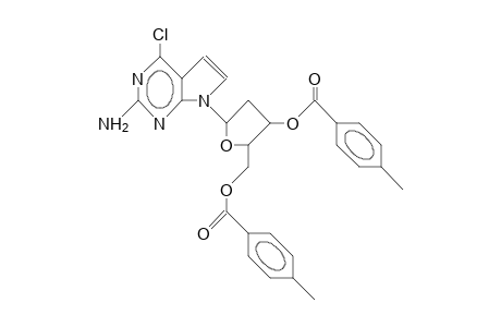 2-Amino-4-chloro-7-(2-deoxy-3,5-di-O-[4-toluoyl]-B-erythro-pentofuranosyl)-7H-pyrrolo(2,3-D)pyrimidine