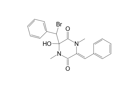 ERYTHRO-(+/-)-(Z)-6-BENZYLIDENE-3-(ALPHA-BROMOBENZYL)-3-HYDROXY-1,4-DIMETHYL-PIPERAZINE-2,5-DIONE