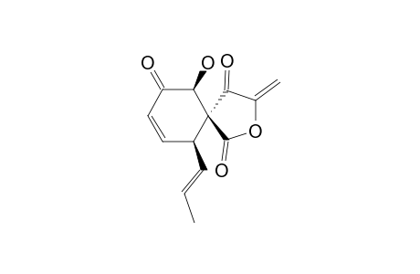 ARTHROPSOLIDE-B;(5R*,6S*,10S*)-6-HYDROXY-3-METHYLIDENE-10-[(E)-PROP-1-ENYL]-2-OXASPIRO-[4.5]-DEC-8-EN-1,4,7-TRIONE