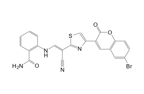 2-({(E)-2-[4-(6-bromo-2-oxo-2H-chromen-3-yl)-1,3-thiazol-2-yl]-2-cyanoethenyl}amino)benzamide