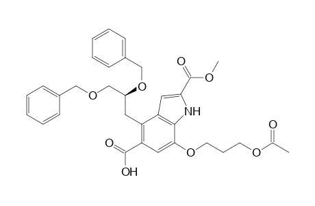 7-(3-acetoxypropoxy)-2-carbomethoxy-4-[(2S)-2,3-dibenzoxypropyl]-1H-indole-5-carboxylic acid