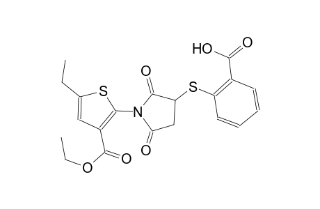 2-({1-[3-(ethoxycarbonyl)-5-ethyl-2-thienyl]-2,5-dioxo-3-pyrrolidinyl}sulfanyl)benzoic acid