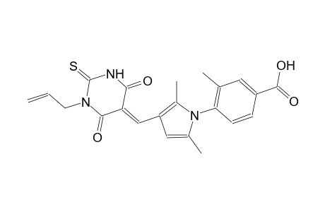 4-{3-[(E)-(1-allyl-4,6-dioxo-2-thioxotetrahydro-5(2H)-pyrimidinylidene)methyl]-2,5-dimethyl-1H-pyrrol-1-yl}-3-methylbenzoic acid