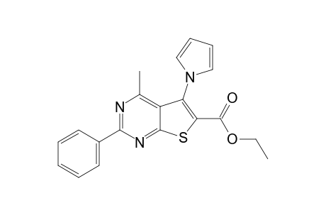 Ethyl 5-(1-pyrrolyl)-4-methyl-2-phenylthieno[2,3-d]- pyrimidine-6-carboxylate