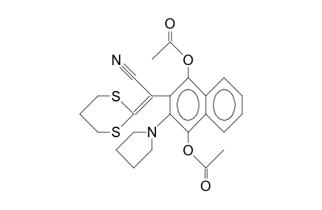 1,4-Bis-(acetoxy).alpha.-1,3-dithian-2-ylidene-3-(1-pyrrolidinyl)-2-naphthalene-acetonitrile